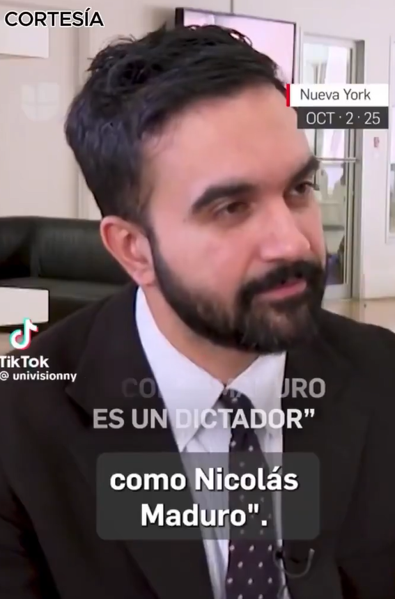 Imagen de Y le preguntan a Mamdani qué si como un Nicolás Maduro ... Responde qué no y qué nicolás maduro es un dictador... Dice nuestra visión es de dignidad no de robarle la libertad a tantas personas.